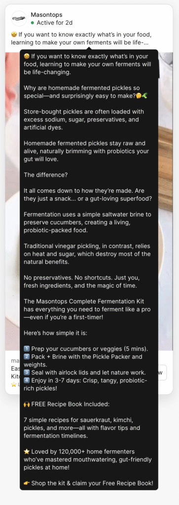 Screenshot of long form ad copy ecommerce copywriting tips.